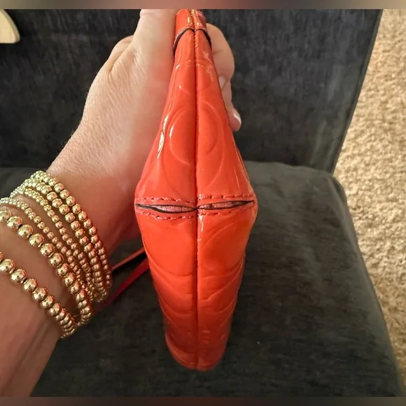 Coach authentic Papaya Orange Embossed Patent leather with hang tag - Picture 5 of 8